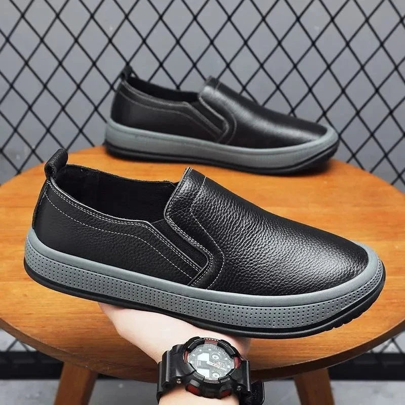 MOCASSINS EN CUIR NOIR