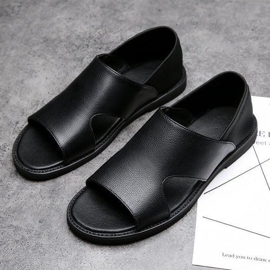 SANDALES EN CUIR NOIR 2025